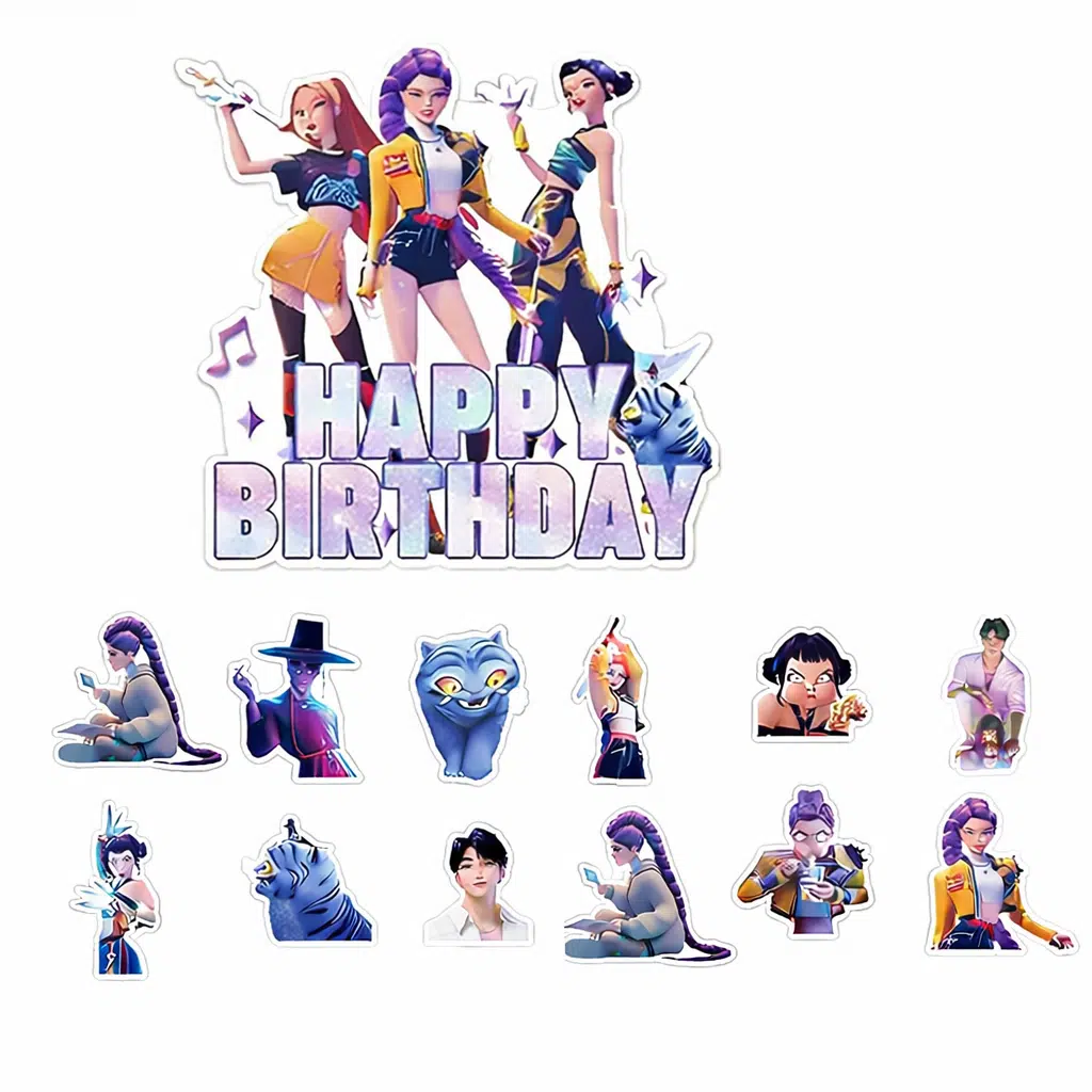 Caketopper kpop demo hunters + cupcake prikkers pk/25 bij cake, bake & love 3 Caketopper kpop demo hunters + cupcake prikkers pk/25