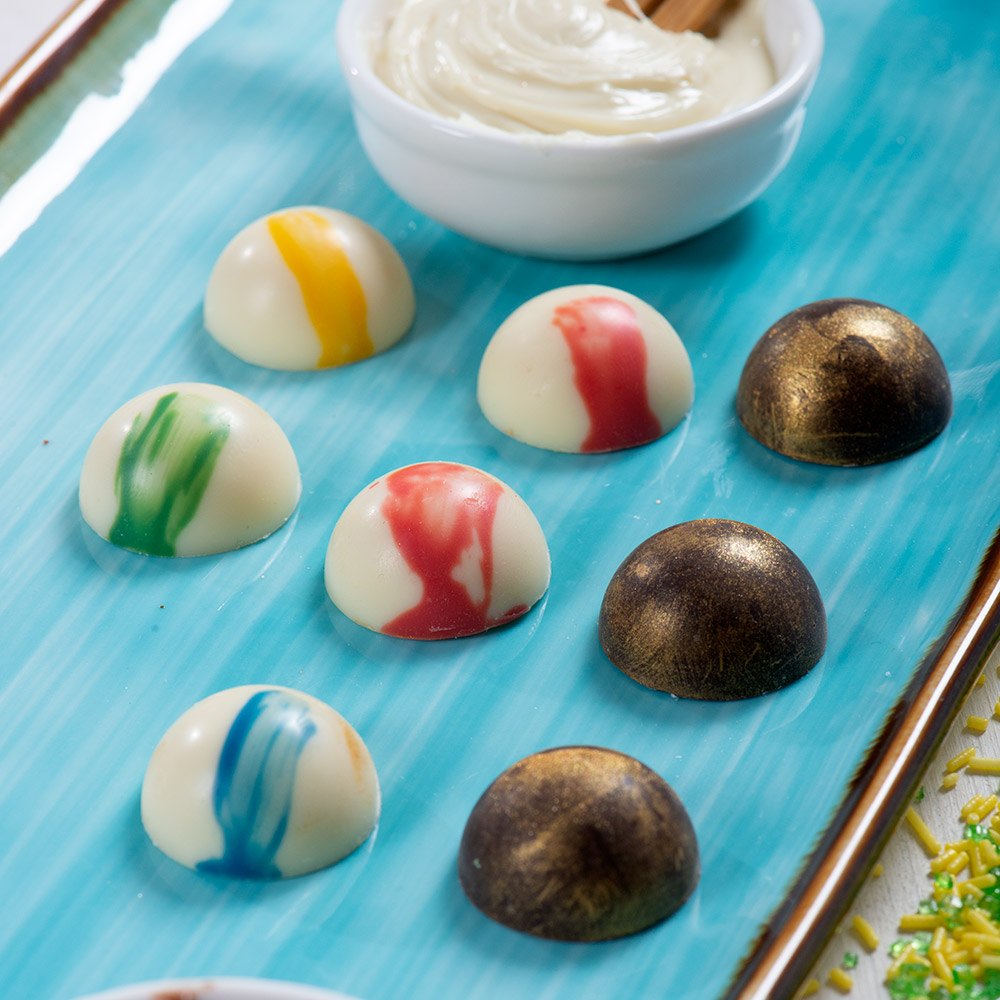 Decora chocolate mould hemisphere ø 25-200 x 120 x 22 mm bij cake, bake & love 4 Decora chocolate mould hemisphere ø 25-200 x 120 x 22 mm - afbeelding 2