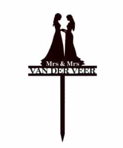 Gepersonaliseerde Taarttopper Mrs & Mrs