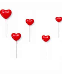 Cake Bubbles Hartvorm Rood pk/5