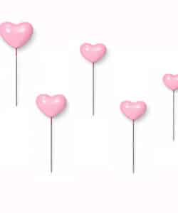 Cake Bubbles Hartvorm Roze pk/5