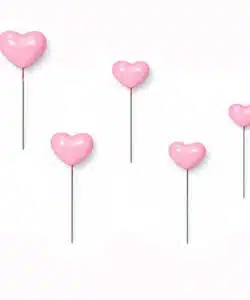 Cake Bubbles Hartvorm Roze pk/5