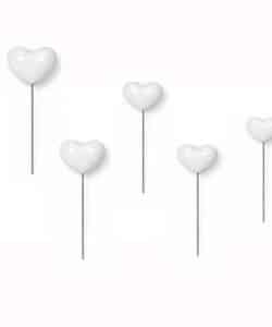 Cake Bubbles Hartvorm Wit pk/5