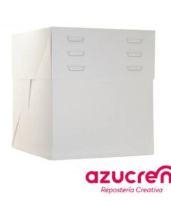 Azucren WitteTaartdoos Verstelbaar Hoogte 15 x 15 x 20 tot 30 cm