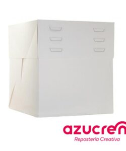 Azucren WitteTaartdoos Verstelbaar Hoogte 20 x 20 x 20 tot 30 cm.