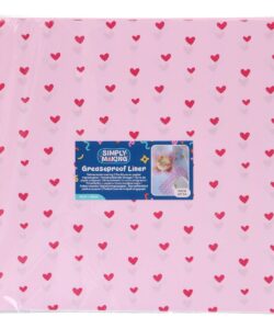 Simply Making Bento Box Liner Pink Hearts 25x25 cm pk/50