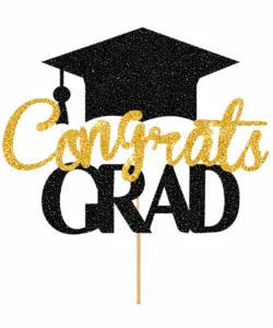 Caketopper Congrats Grad zwart - goud