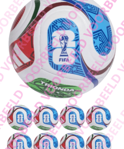 Eetbare taartprint wk-voetbal - 18 cm rond + 8 cupcake rondjes