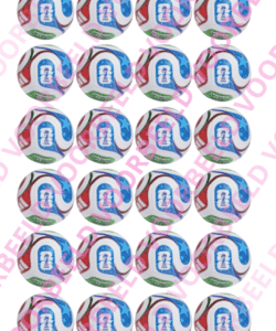 Eetbare Cupcakeprint wk-voetbal - 24 cupcake rondjes