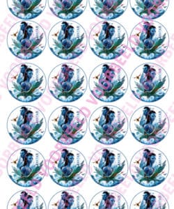Eetbare cupcakeprint Avatar Film - 24 cupcake rondjes