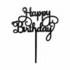 Happy birthday topper zwart acryl extra dun bij cake, bake & love 2 Happy birthday topper zwart acryl extra dun bij cake, bake & love 1