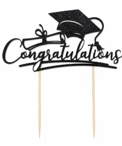 Papieren Taarttopper Congratulations Zwart