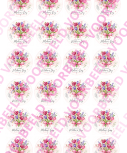 Eetbare Cupcakeprint Happy mother's day 2 - 24 cupcake rondjes