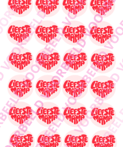Eetbare Cupcakeprint Liefste Mama - 24 cupcake rondjes