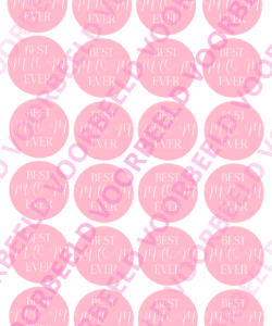 Eetbare Cupcakeprint best mom ever - 24 cupcake rondjes