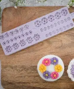Karen davies siliconen mal – miniature flowers borders - afbeelding 2