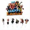 One piece caketopper happy birthday + 12 cupcake prikkers bij cake, bake & love 2 One piece caketopper happy birthday + 12 cupcake prikkers bij cake, bake & love 1