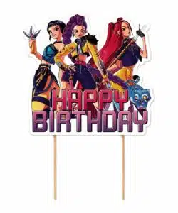 Caketopper Happy Birthday KPop Demon Hunters versie 2