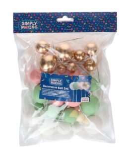 Simply Making Decorative Ball Set Pastel Pink, Green & Gold pk/32