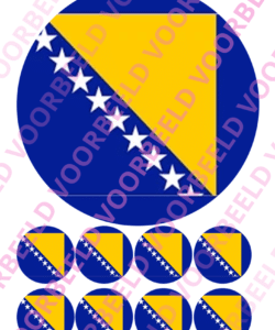 Eetbare Taartprint WK Bosnië en Herzegovina  – 18 cm rond + 8 cupcake rondjes
