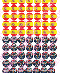 Eetbare Sweets Print WK Spanje - 70 rondjes van 2,5 cm