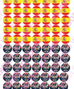 Eetbare Sweets Print WK Spanje - 70 rondjes van 2,5 cm