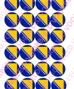 Eetbare Cupcakeprint WK Bosnië en Herzegovina – 24 cupcake rondjes