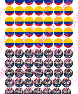 Eetbare Sweets Print WK Colombia - 70 rondjes van 2,5 cm