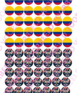 Eetbare Sweets Print WK Colombia - 70 rondjes van 2,5 cm
