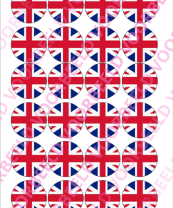 Eetbare Cupcakeprint WK Engeland – 24 cupcake rondjes