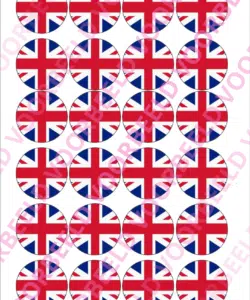 Eetbare Cupcakeprint WK Engeland – 24 cupcake rondjes
