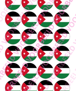 Eetbare Cupcakeprint WK Jordanië – 24 cupcake rondjes