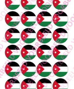 Eetbare Cupcakeprint WK Jordanië – 24 cupcake rondjes