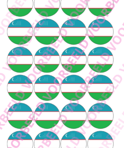 Eetbare Cupcakeprint WK Oezbekistan – 24 cupcake rondjes
