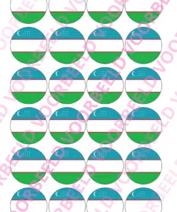 Eetbare Cupcakeprint WK Oezbekistan – 24 cupcake rondjes