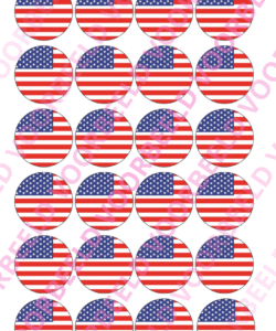 Eetbare Cupcakeprint WK Verenigde Staten – 24 cupcake rondjes