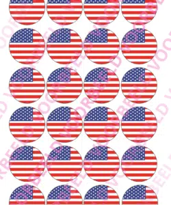Eetbare Cupcakeprint WK Verenigde Staten – 24 cupcake rondjes