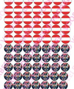 Eetbare Sweets Print WK Oostenrijk - 70 rondjes van 2,5 cm