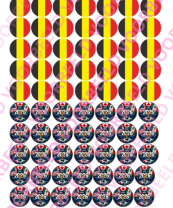 Eetbare Sweets Print WK België - 70 rondjes van 2,5 cm