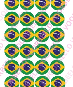 Eetbare Cupcakeprint WK Brazilië – 24 cupcake rondjes