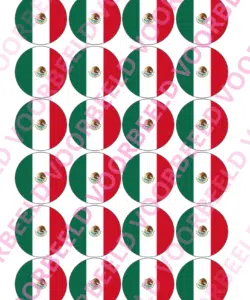 Eetbare Cupcakeprint WK Mexico – 24 cupcake rondjes