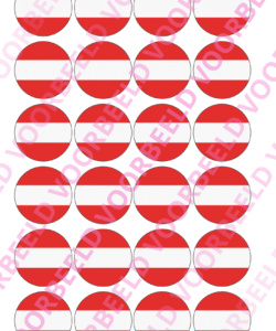 Eetbare Cupcakeprint WK Oostenrijk – 24 cupcake rondjes
