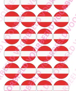 Eetbare Cupcakeprint WK Oostenrijk – 24 cupcake rondjes