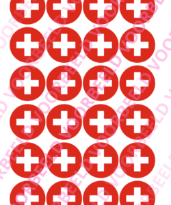 Eetbare Cupcakeprint WK Zwitserland – 24 cupcake rondjes