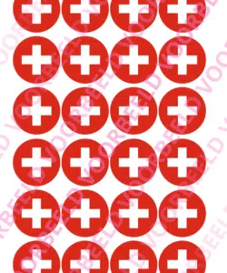 Eetbare Cupcakeprint WK Zwitserland – 24 cupcake rondjes