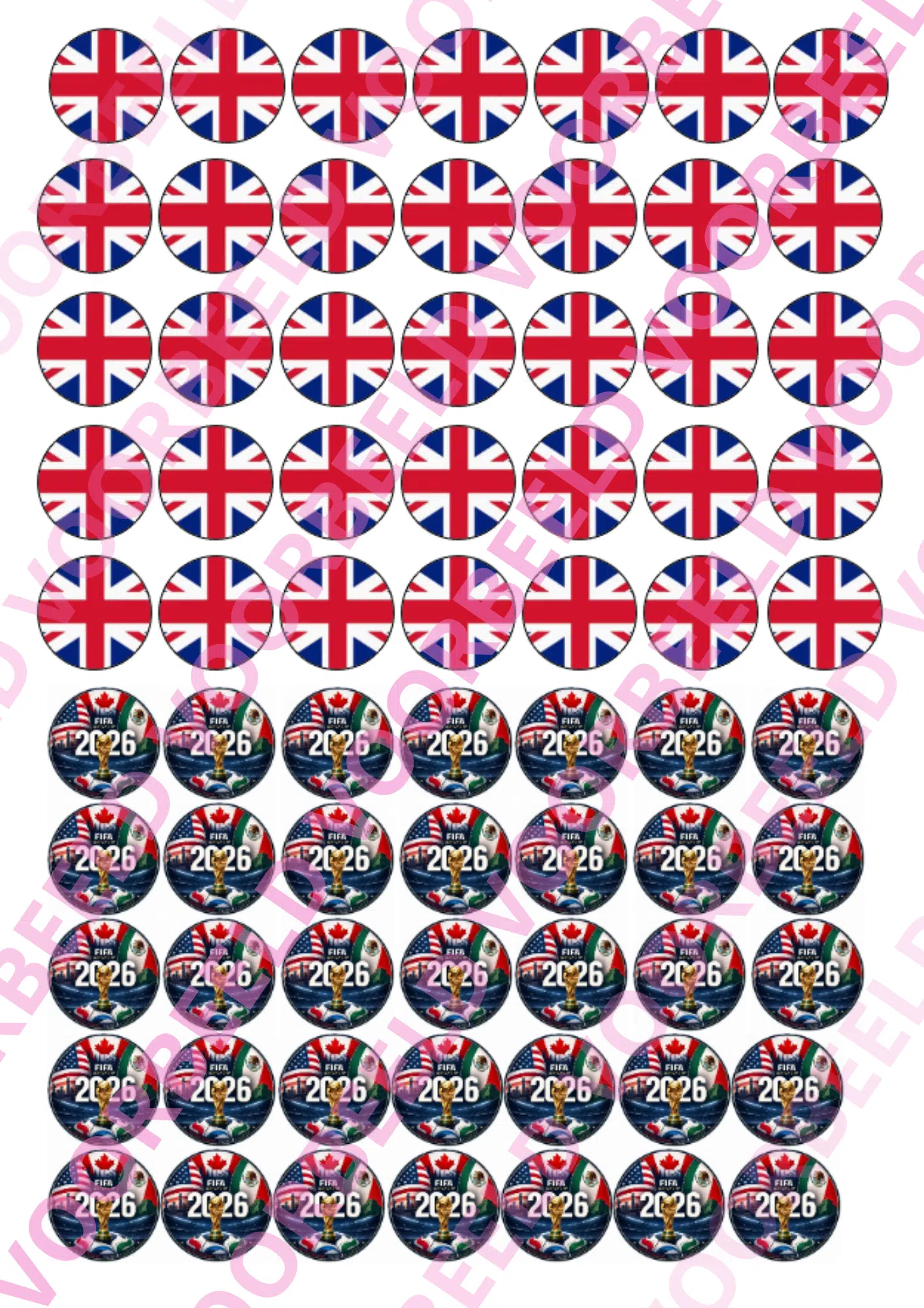 Eetbare sweets print wk engeland - 70 rondjes van 2,5 cm bij cake, bake & love 5 Eetbare sweets print wk engeland - 70 rondjes van 2,5 cm
