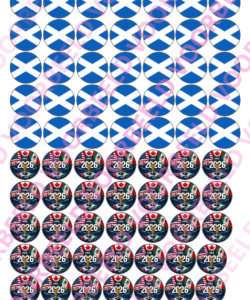 Eetbare Sweets Print WK Schotland - 70 rondjes van 2,5 cm
