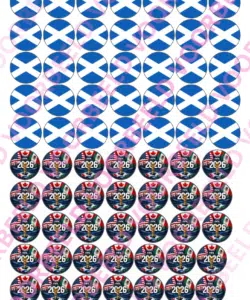 Eetbare Sweets Print WK Schotland - 70 rondjes van 2,5 cm
