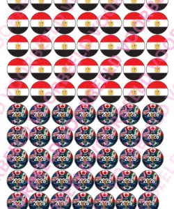 Eetbare Sweets Print WK Egypte - 70 rondjes van 2,5 cm