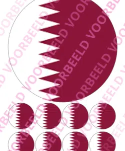 Eetbare Taartprint WK Qatar – 18 cm rond + 8 cupcake rondjes